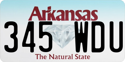 AR license plate 345WDU