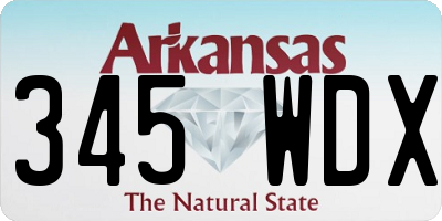 AR license plate 345WDX