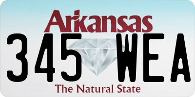 AR license plate 345WEA
