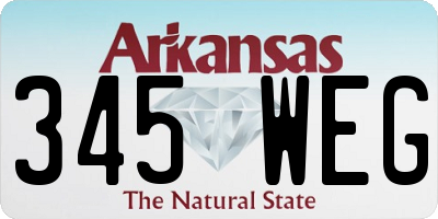 AR license plate 345WEG