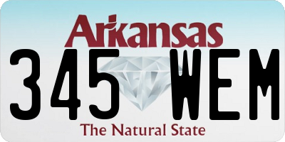 AR license plate 345WEM