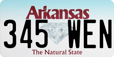 AR license plate 345WEN