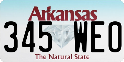 AR license plate 345WEO