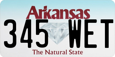 AR license plate 345WET