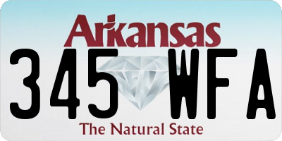 AR license plate 345WFA