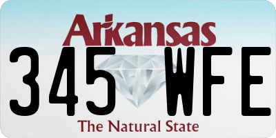 AR license plate 345WFE