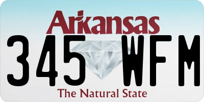 AR license plate 345WFM