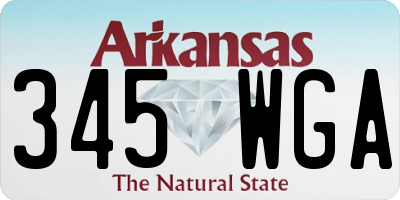 AR license plate 345WGA