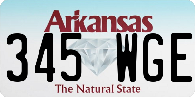 AR license plate 345WGE