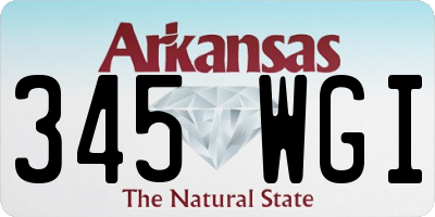AR license plate 345WGI