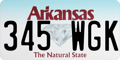 AR license plate 345WGK