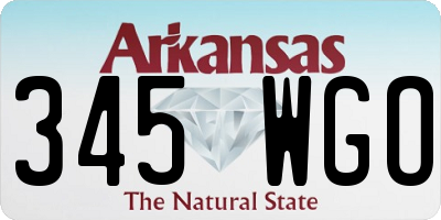 AR license plate 345WGO