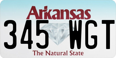 AR license plate 345WGT