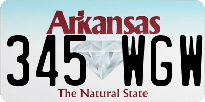 AR license plate 345WGW