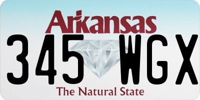 AR license plate 345WGX