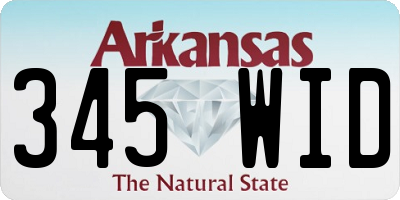 AR license plate 345WID