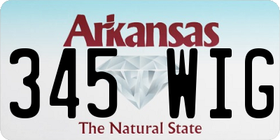 AR license plate 345WIG