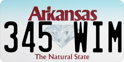 AR license plate 345WIM