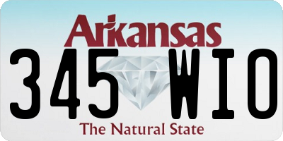 AR license plate 345WIO