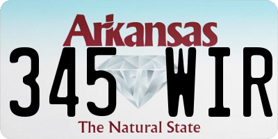 AR license plate 345WIR