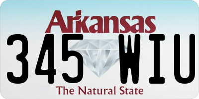 AR license plate 345WIU