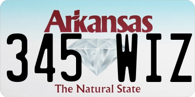 AR license plate 345WIZ