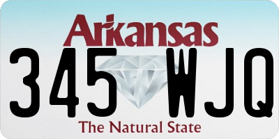 AR license plate 345WJQ