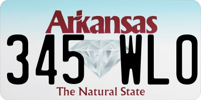 AR license plate 345WLO