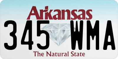 AR license plate 345WMA