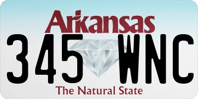 AR license plate 345WNC