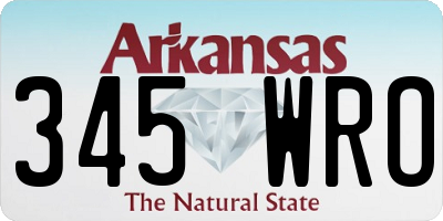 AR license plate 345WRO