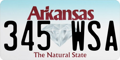 AR license plate 345WSA