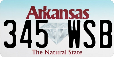 AR license plate 345WSB