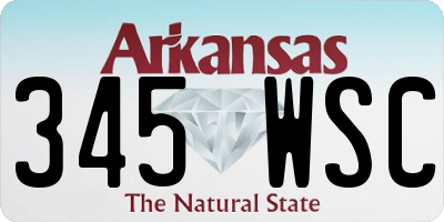 AR license plate 345WSC