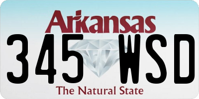 AR license plate 345WSD