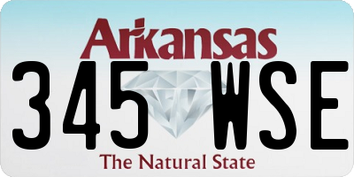 AR license plate 345WSE