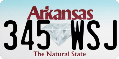 AR license plate 345WSJ