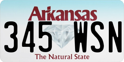 AR license plate 345WSN