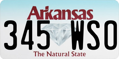 AR license plate 345WSO