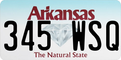 AR license plate 345WSQ