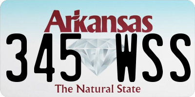 AR license plate 345WSS