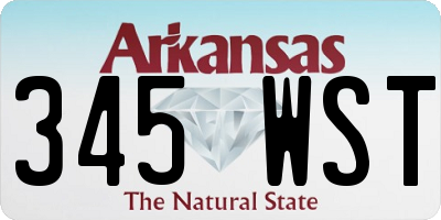 AR license plate 345WST