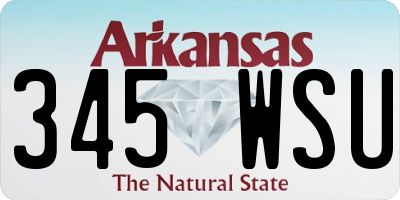 AR license plate 345WSU