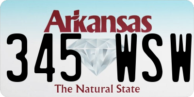 AR license plate 345WSW