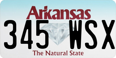 AR license plate 345WSX