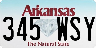 AR license plate 345WSY