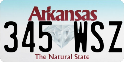 AR license plate 345WSZ