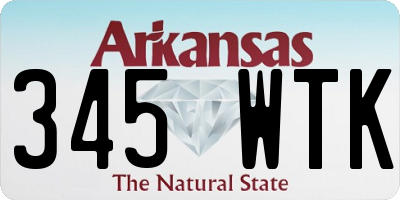 AR license plate 345WTK