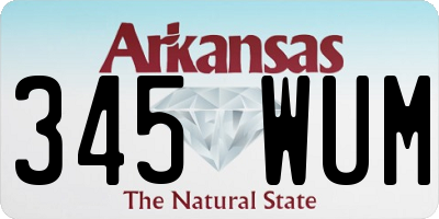 AR license plate 345WUM