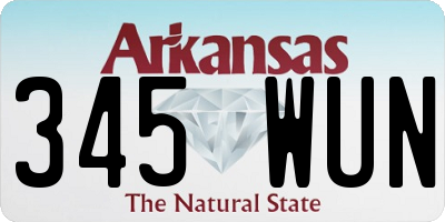 AR license plate 345WUN